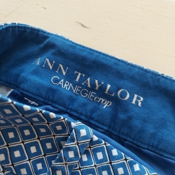 Ann Taylor Carnegie Crop Pants in Blue Diamond size 2 - Picture 2 of 9